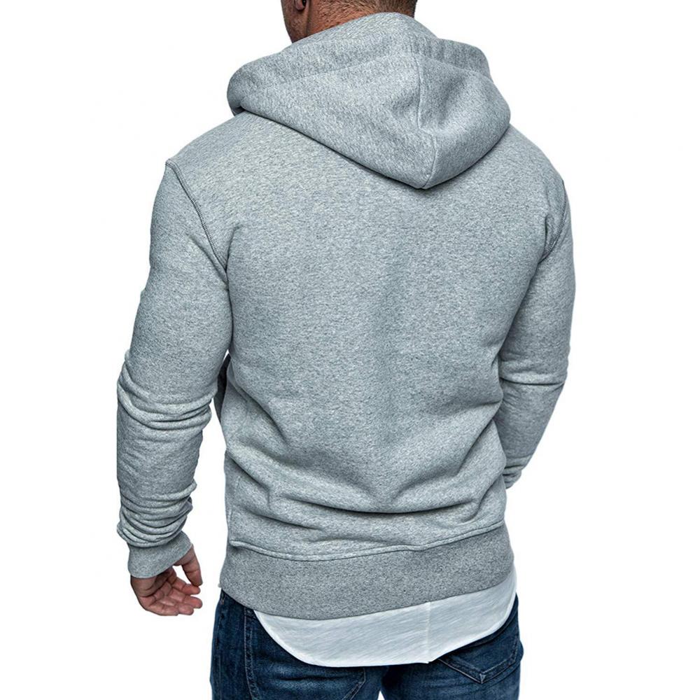 Men's Fashion Zip Pocket Drawstring Sport Hoodie