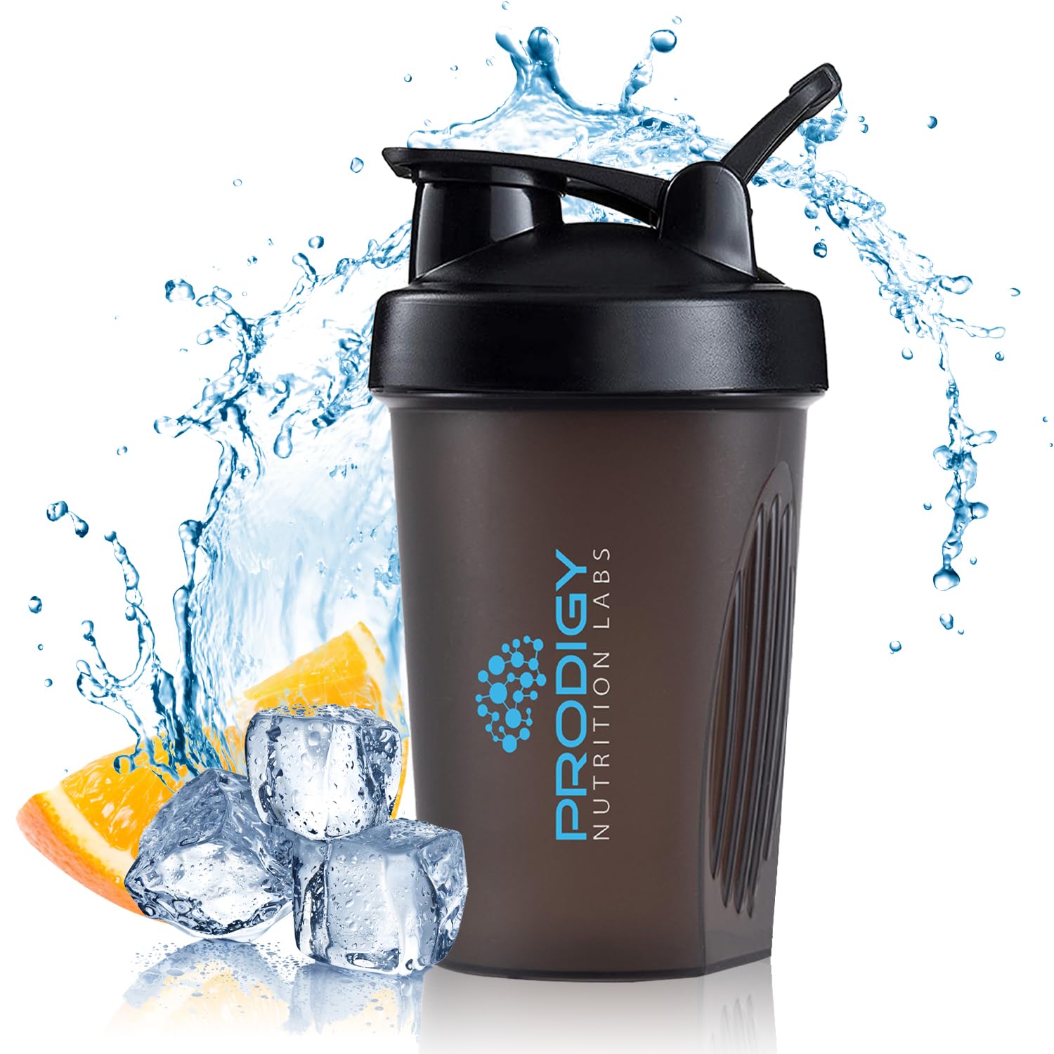 Gourde de Mélange Premium de Prodigy Nutrition Labs Parfaite pour les Shakes Protéinés et la Préparation Avant Entraînement - 14 Onces (Noir)